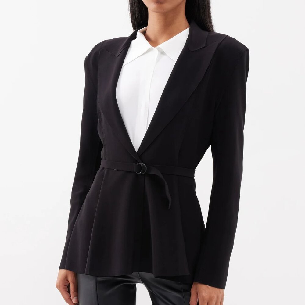 NWT - Norma Kamali Single-breasted belted twill jacket
